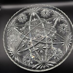 Vintage Anchor Hocking Early American Prescut (EAPC)glass STAR OF DAVID platter